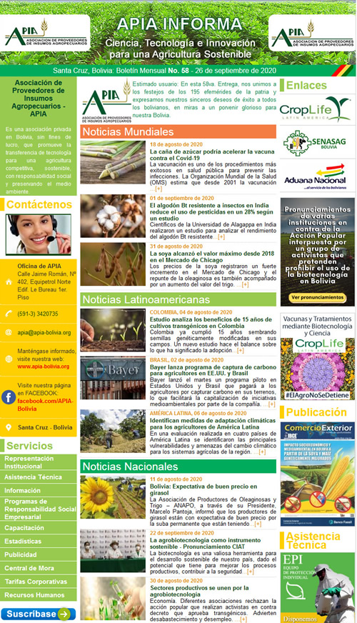 Noticias Destacadas del Sector Agrícola | Agosto 2020