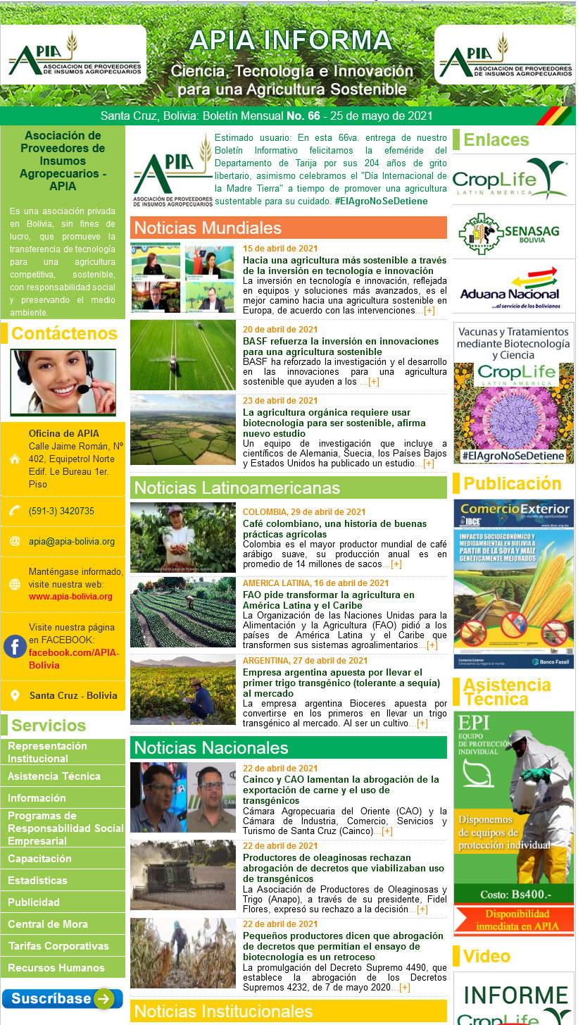 Noticias Destacadas del Sector Agrícola | Abril 2021