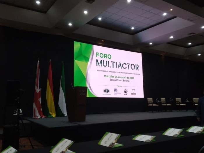 Participación en el "Foro Multiactor: Sostenibilidad, Inclusión y Crecimiento Económico en Bolivia", organizado por CAO, Embajada Británica, WWF, ASOCEBU".